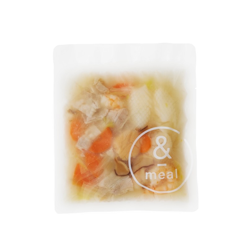 魚介たっぷりヘルシー八宝菜+もち麦